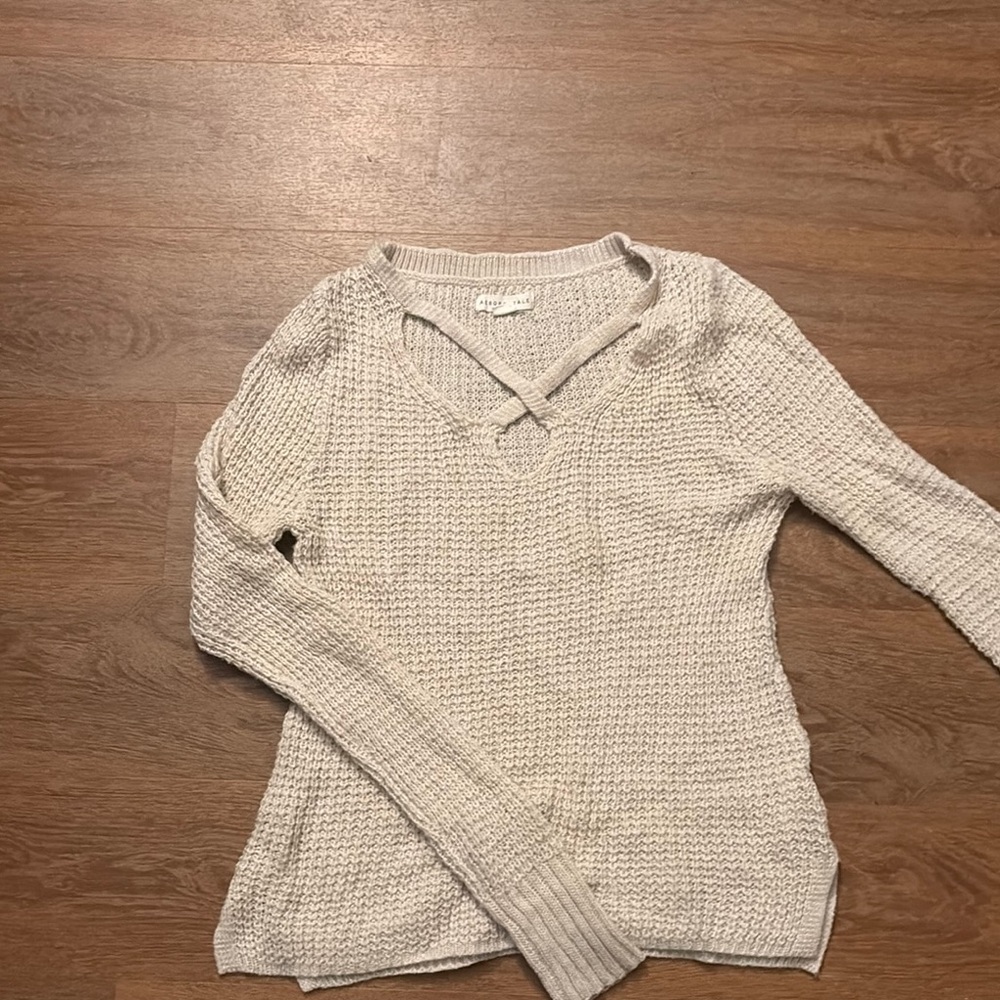 Aeropostale knit cream glitter sweater